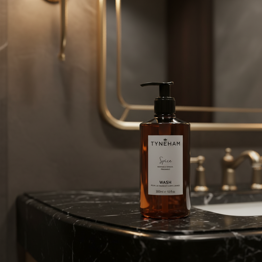 Tyneham Spice wash amber bottle